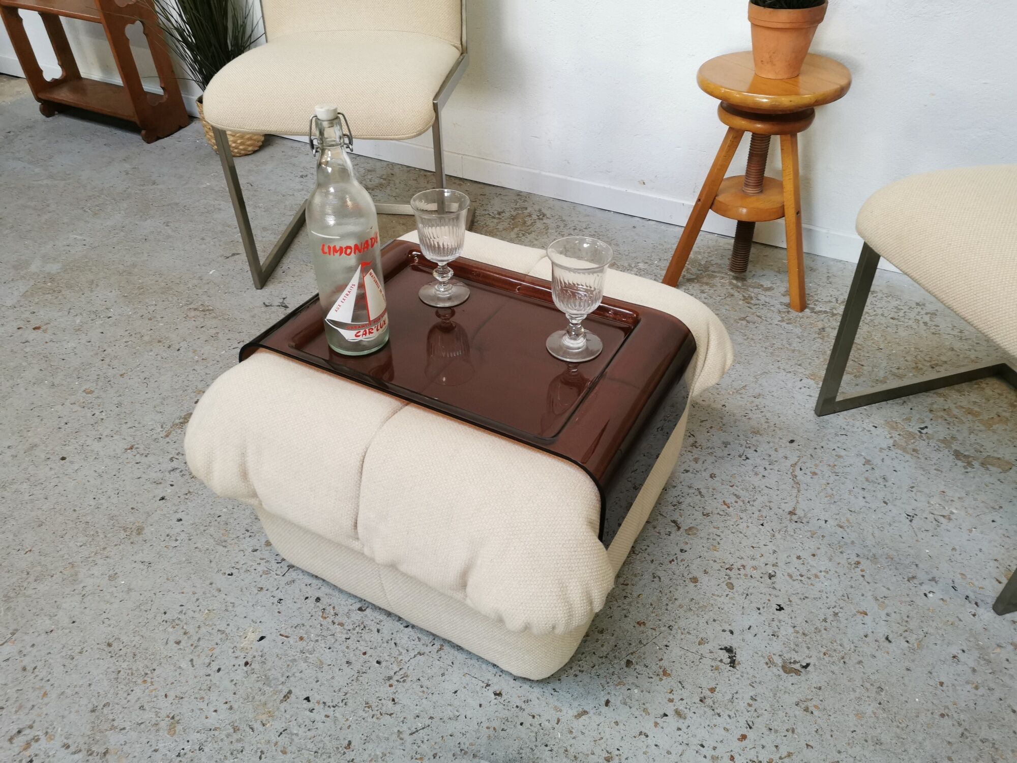Pouf Gao by Jean Paul Laloy for Cinna vintage design 1970