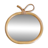 Vintage rattan apple mirror