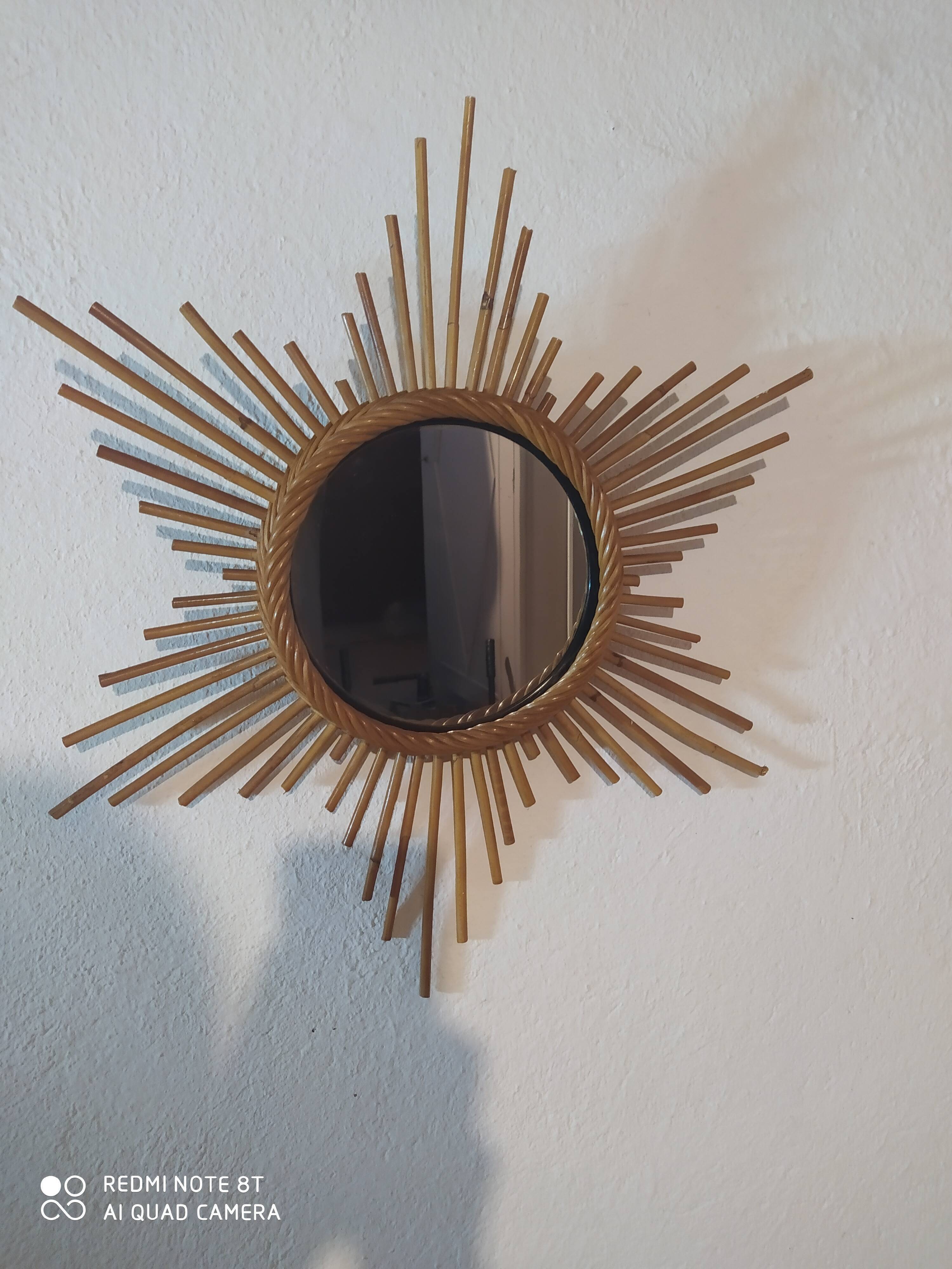 Rattan sun mirror