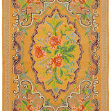 Kilim jaune moldave vintage fait à la main 200 cm x 300 cm