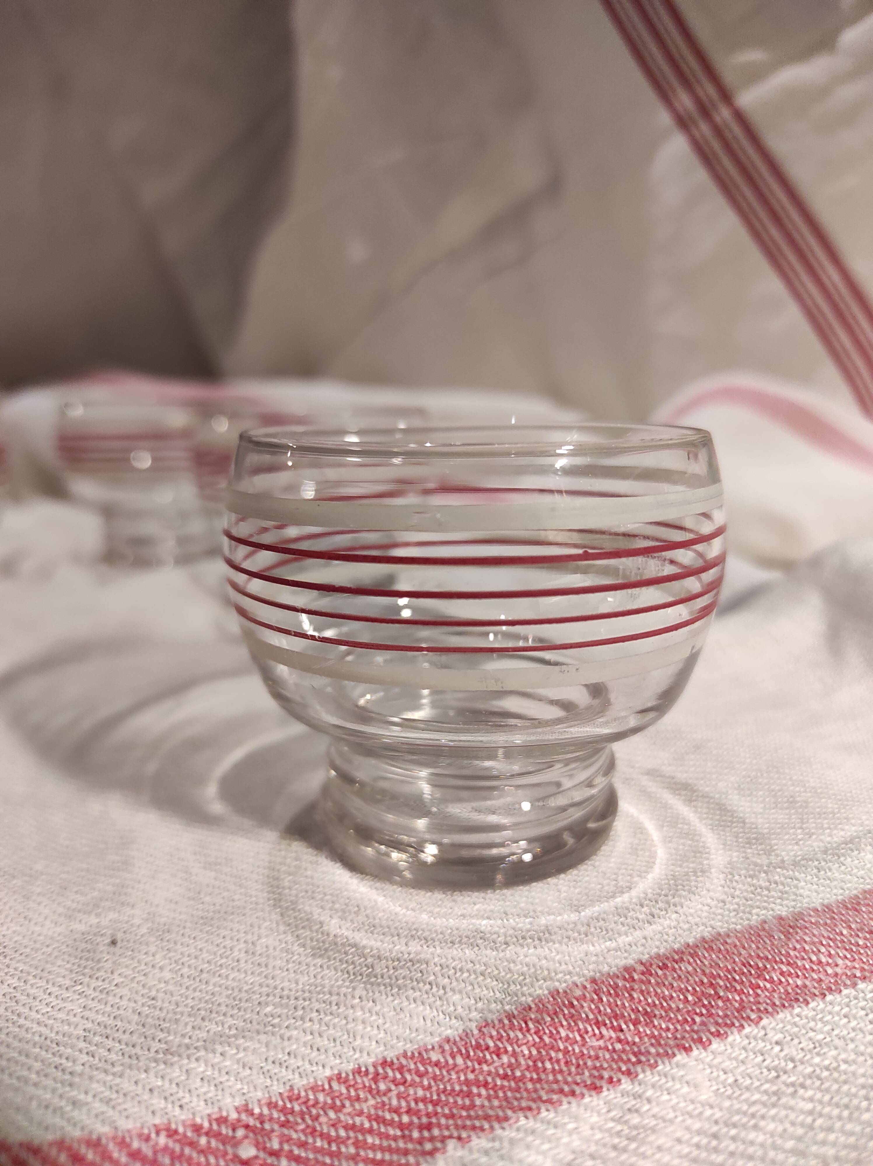 Set of six vintage French glasses for liquor