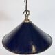 Industrial British Dark Blue Enamel Factory Pendant Lamp, 1950s