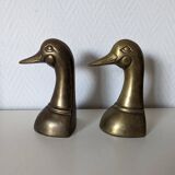 brass duck-shaped bookends