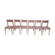 6 original Scandinavian chairs in light solid wood