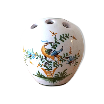 Vase lallier earthenware flowers in Moustiers