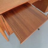 Vintage Danish Curved Teak Desk, 1960s