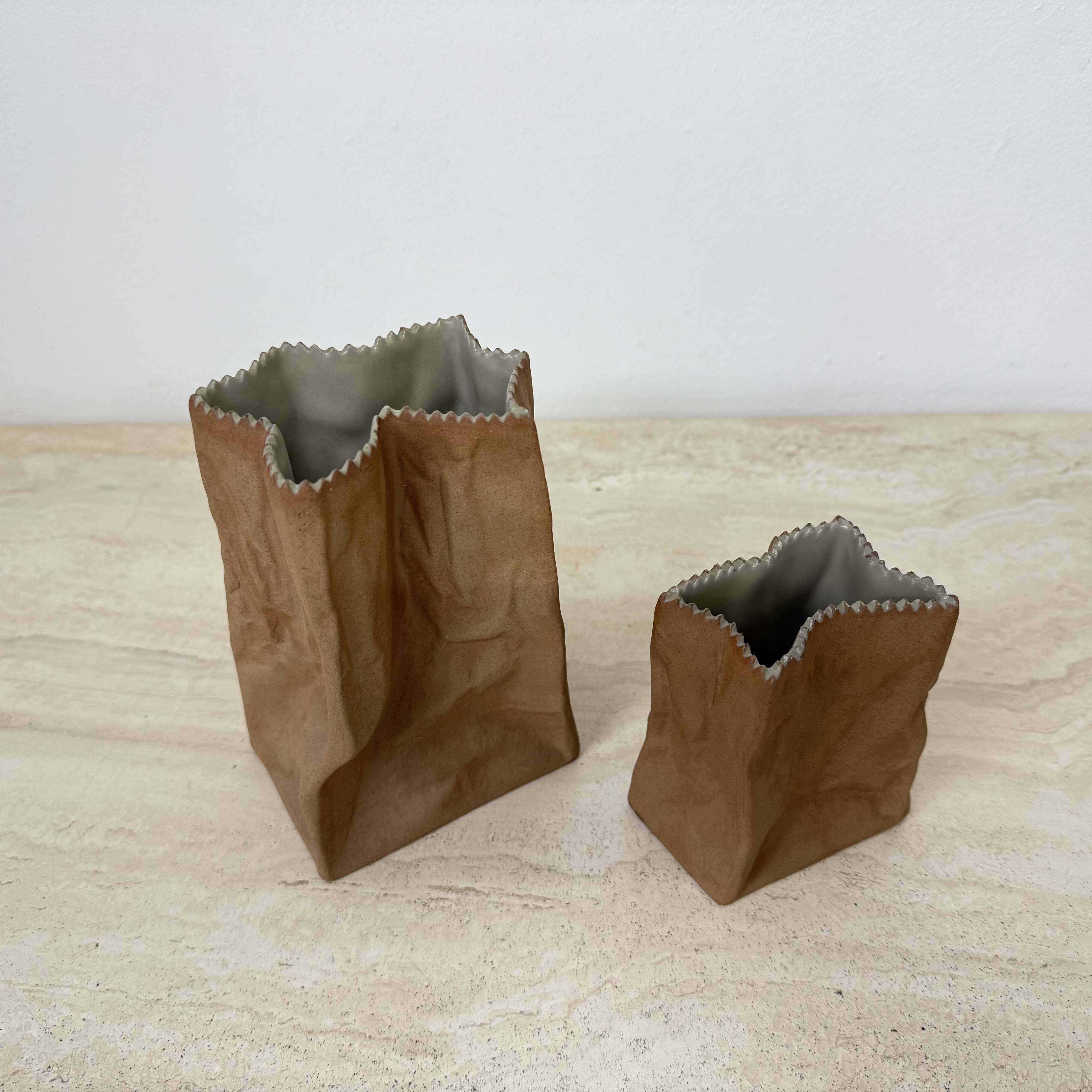 Set of 2 Rosenthal Paper bag vase by Tapio Wirkkala , 1970’s
