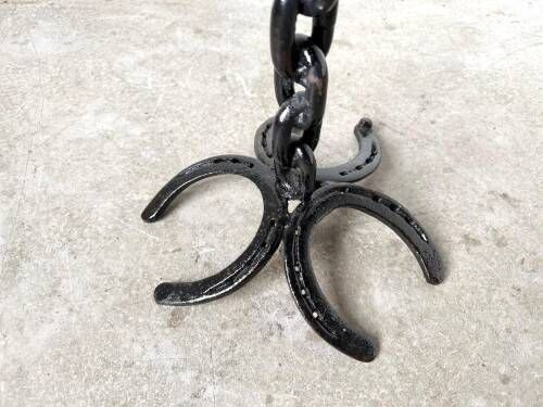 Large wrought iron floor candlestick, folk art, around 1900
