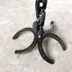 Large wrought iron floor candlestick, folk art, around 1900