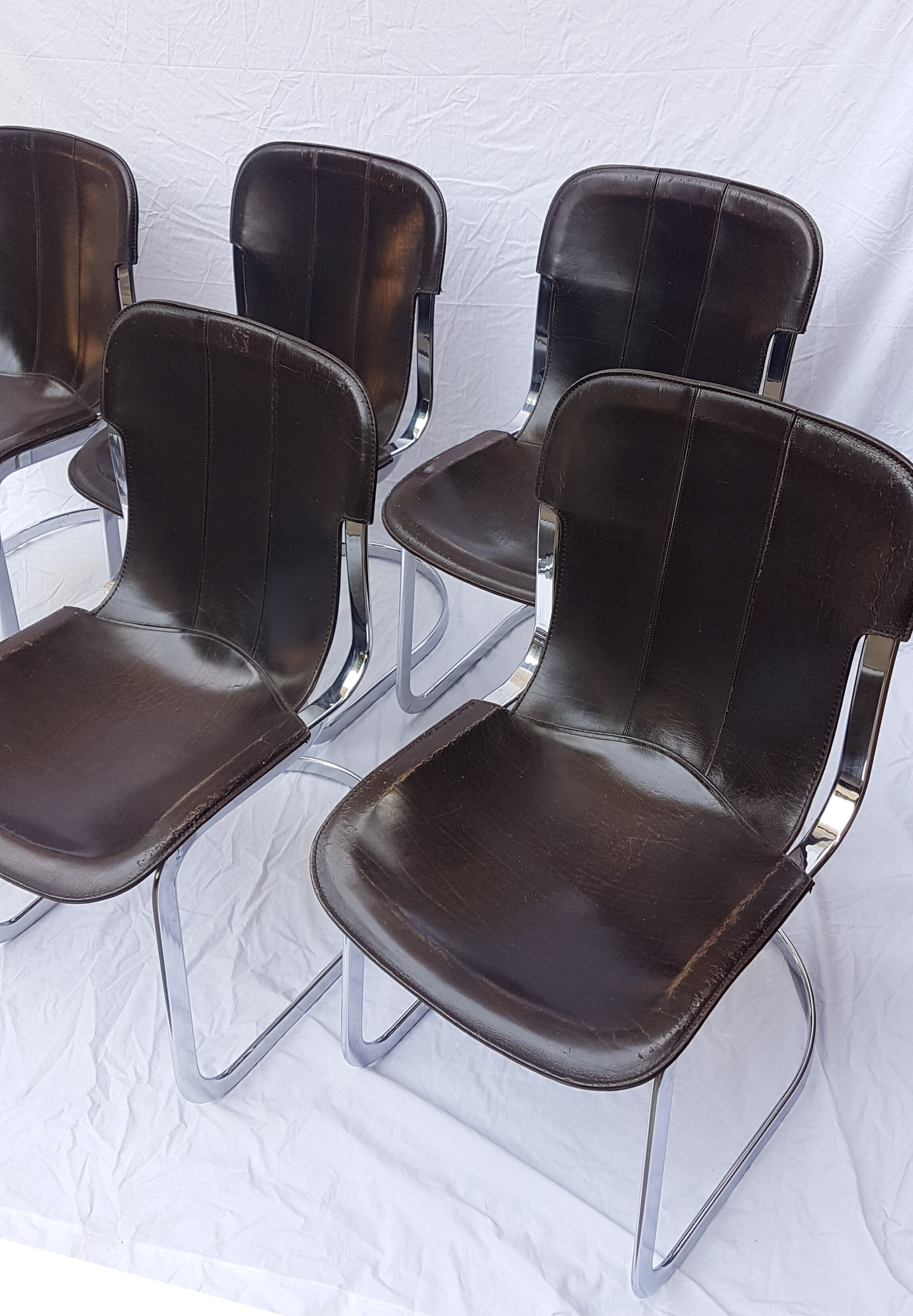 Set of 6 chairs of the brand Cidue 1970
