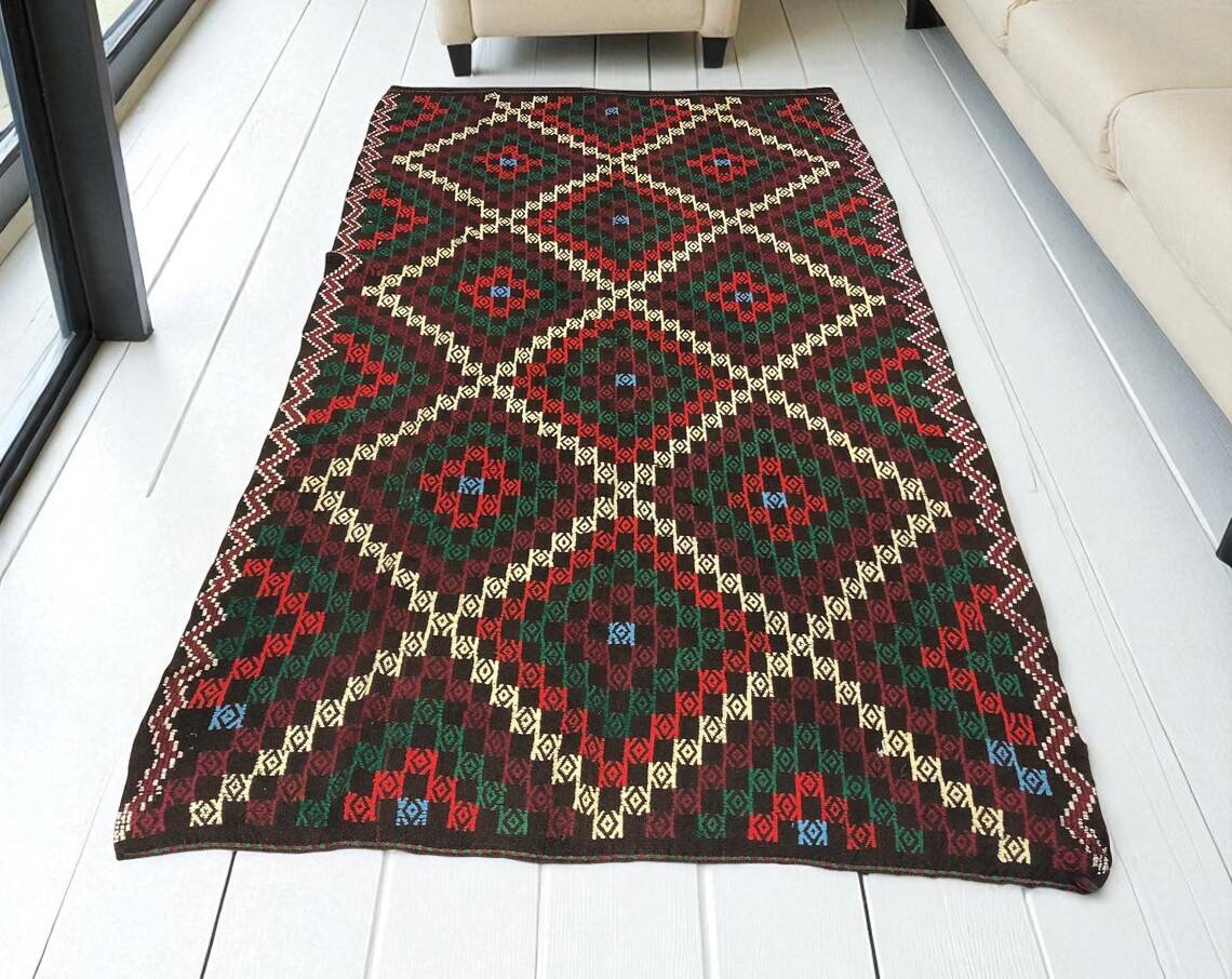 Geometric Turkish Kilim Rug