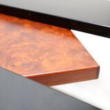 Coffee table with panels sliding work french 1970s