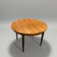 Table ronde vintage extensible en placage palissandre – Ø110 cm