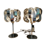 Pair of chrome lamps