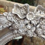Mirror flower patinated grey and white