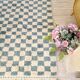 Blue checkered Berber Beni Ouarain rug