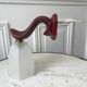 Art Deco glass wall lamp with burgundy porcelain support 30s