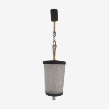 Suspension lantern - metal and glass - 50s