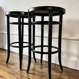 Set of 2 vintage black stools