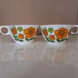 Tefal melamine flowery cups from the 70s