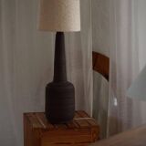 Tall decorative floor lamp in organic ceramic, mid-century Danish, 1970s.