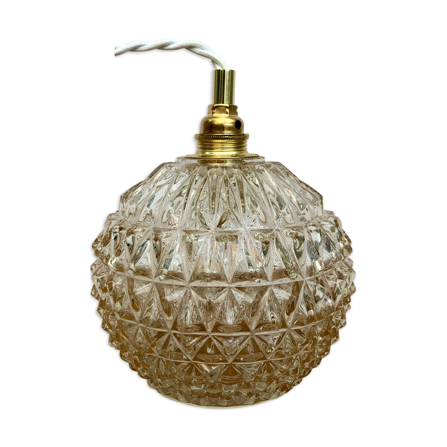 Vintage globe stroller in moulded glass