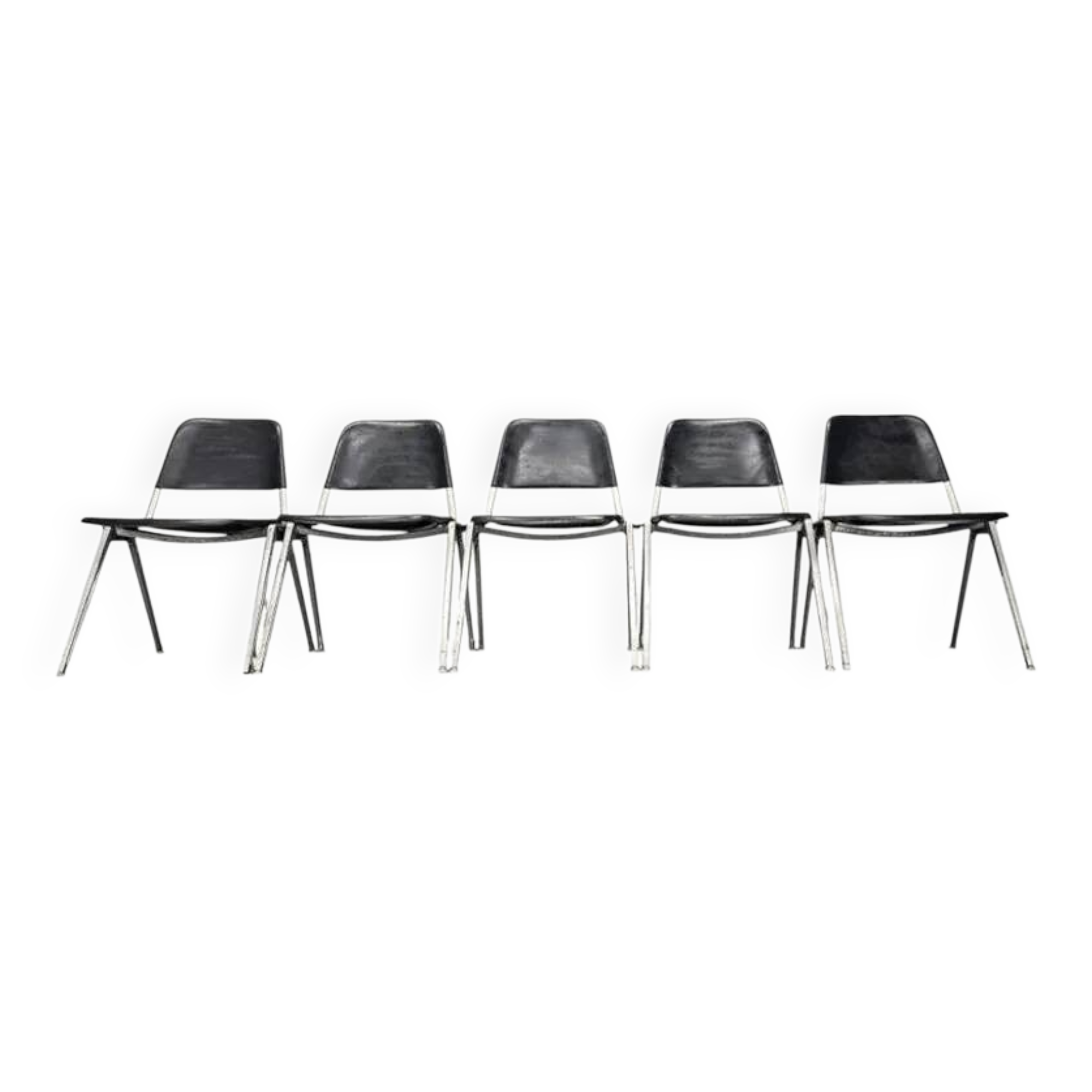 Set of Five Midcentury Knoll Stackable Chairs by Don Albinson, 1970s