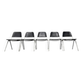 Set of Five Midcentury Knoll Stackable Chairs by Don Albinson, 1970s