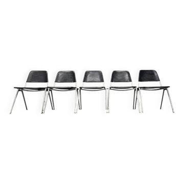 Set of Five Midcentury Knoll Stackable Chairs by Don Albinson, 1970s