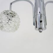 Italian Targetti Sankey chandelier in chrome metal with 3 lights. 70s