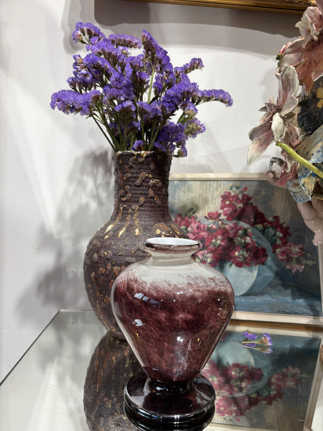 Blown glass round vase, signed Jean-Claude Novaro.