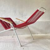Vintage 1970s Elefant Möbel Spaghetti reclining chair for the garden.