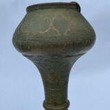 Oriental brass lamppost severe late 19th beautiful patina
