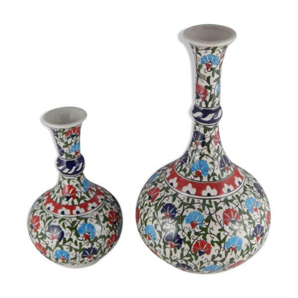 Ensemble de deux vases en céramique turcs, vase rouge unique, vase de  poterie, modèle méditerranéen | Selency