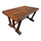 French vintage table in solid oak, Arts & Crafts style, 1930s–1940s.