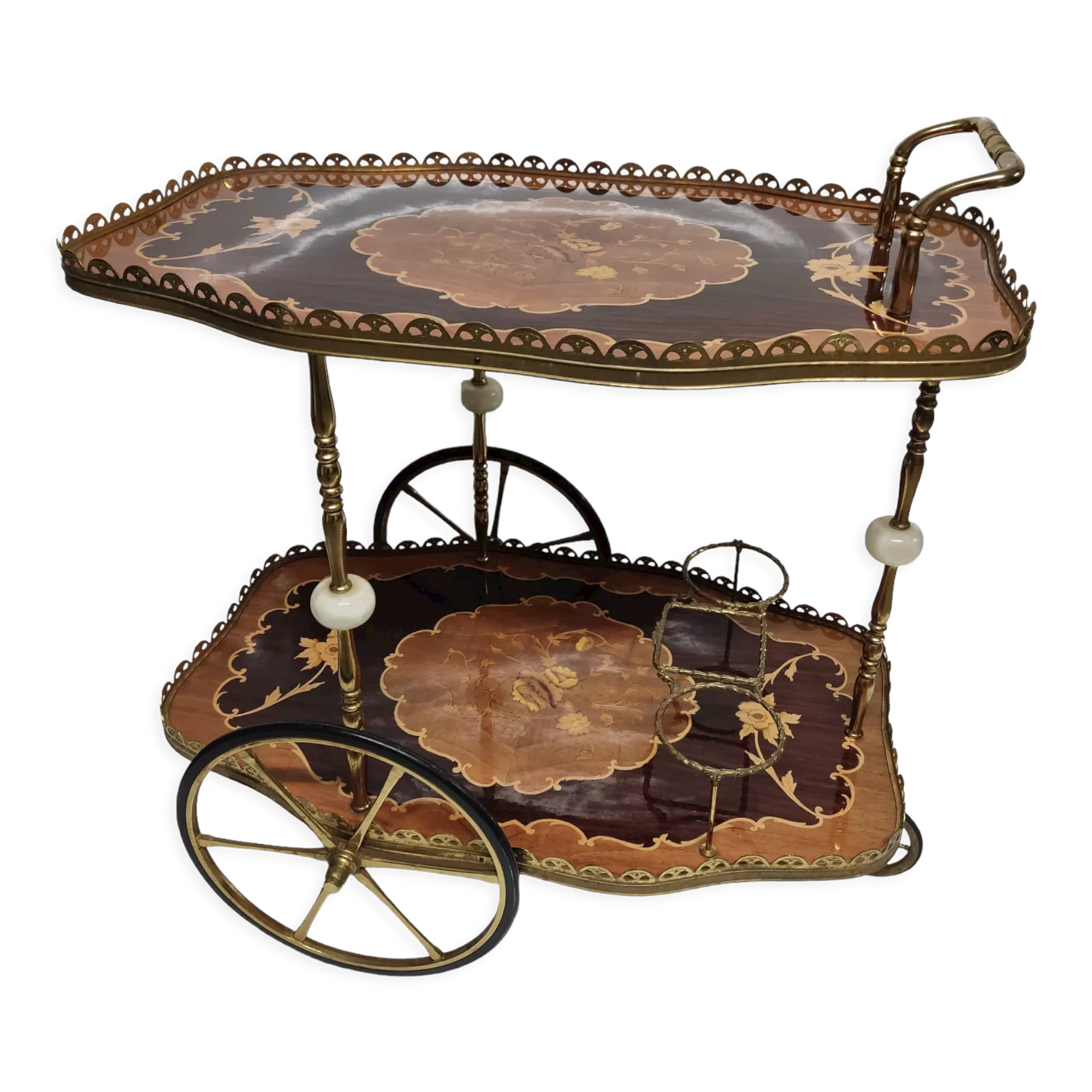 Marquetry service trolley