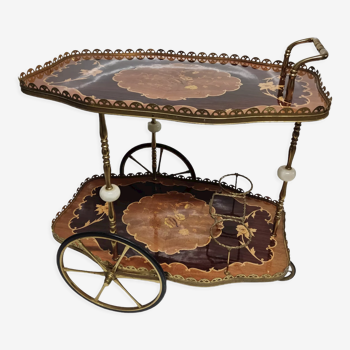 Marquetry service trolley