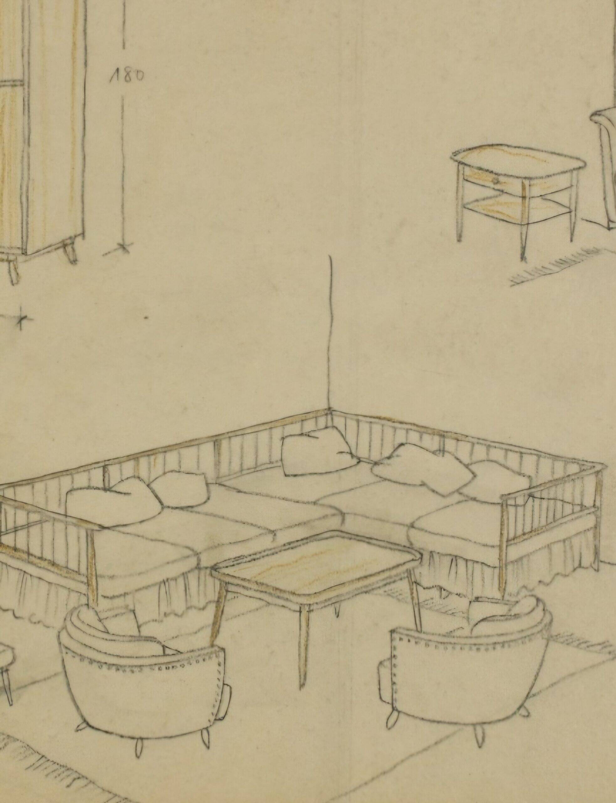 Rare sculptural lounge armchairs by  Kaesz Gyula, Hungary, ca.1941-42