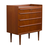 Commode danoise en teck avec quatre tiroirs, 1960