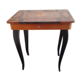 Spanish music table, top marquetry and 4 feet black