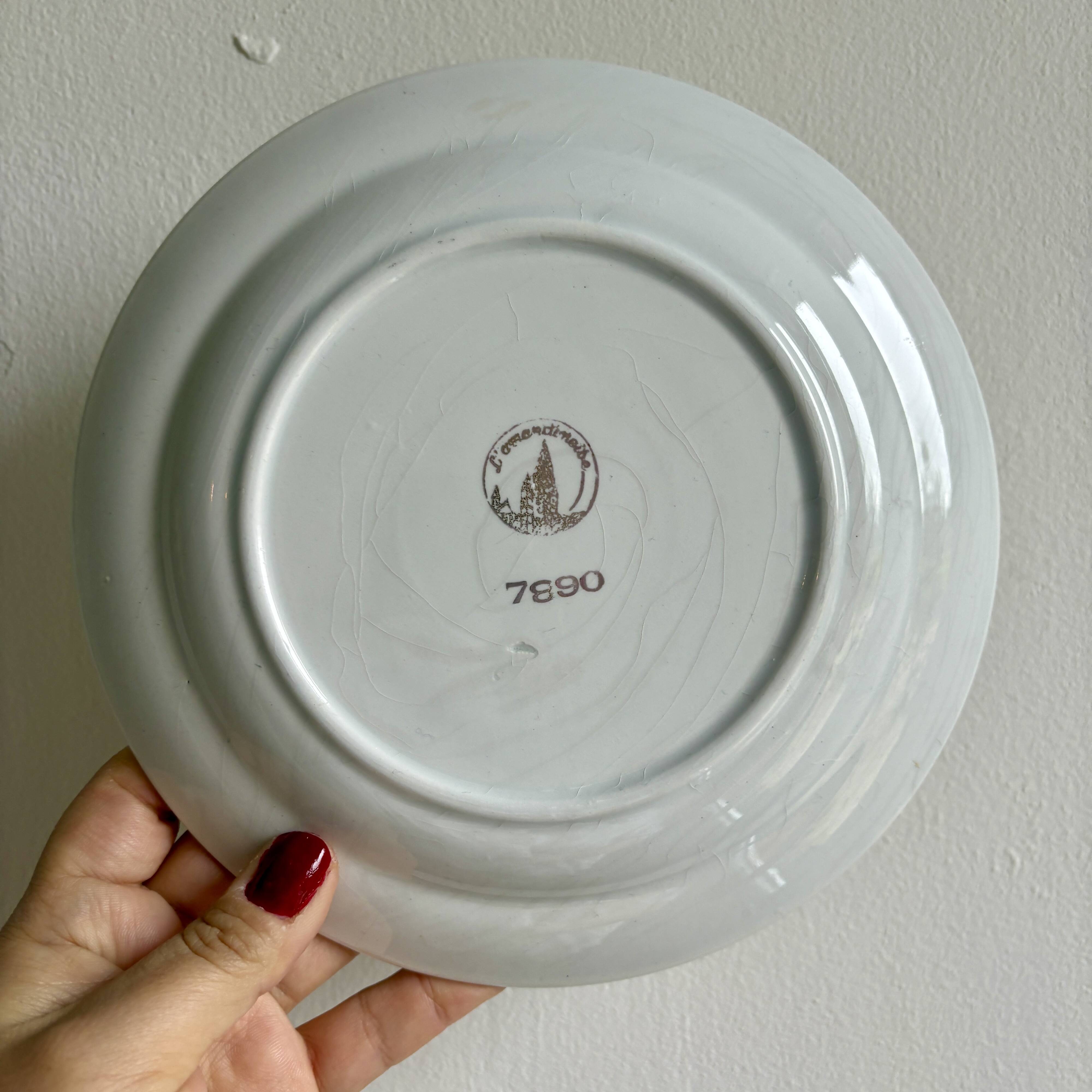 Set of 12 mint and gold dessert plates - L'amandinoise