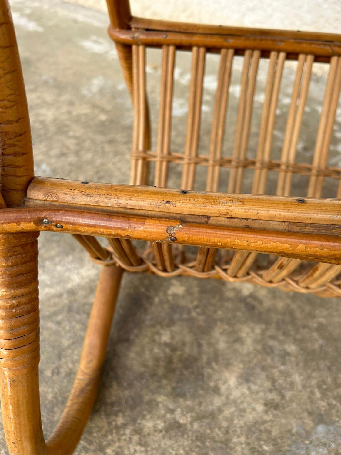 Vintage rattan magazine table