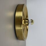 Large 39cm golden charlotte perriand style disc wall lights, germany 1960s