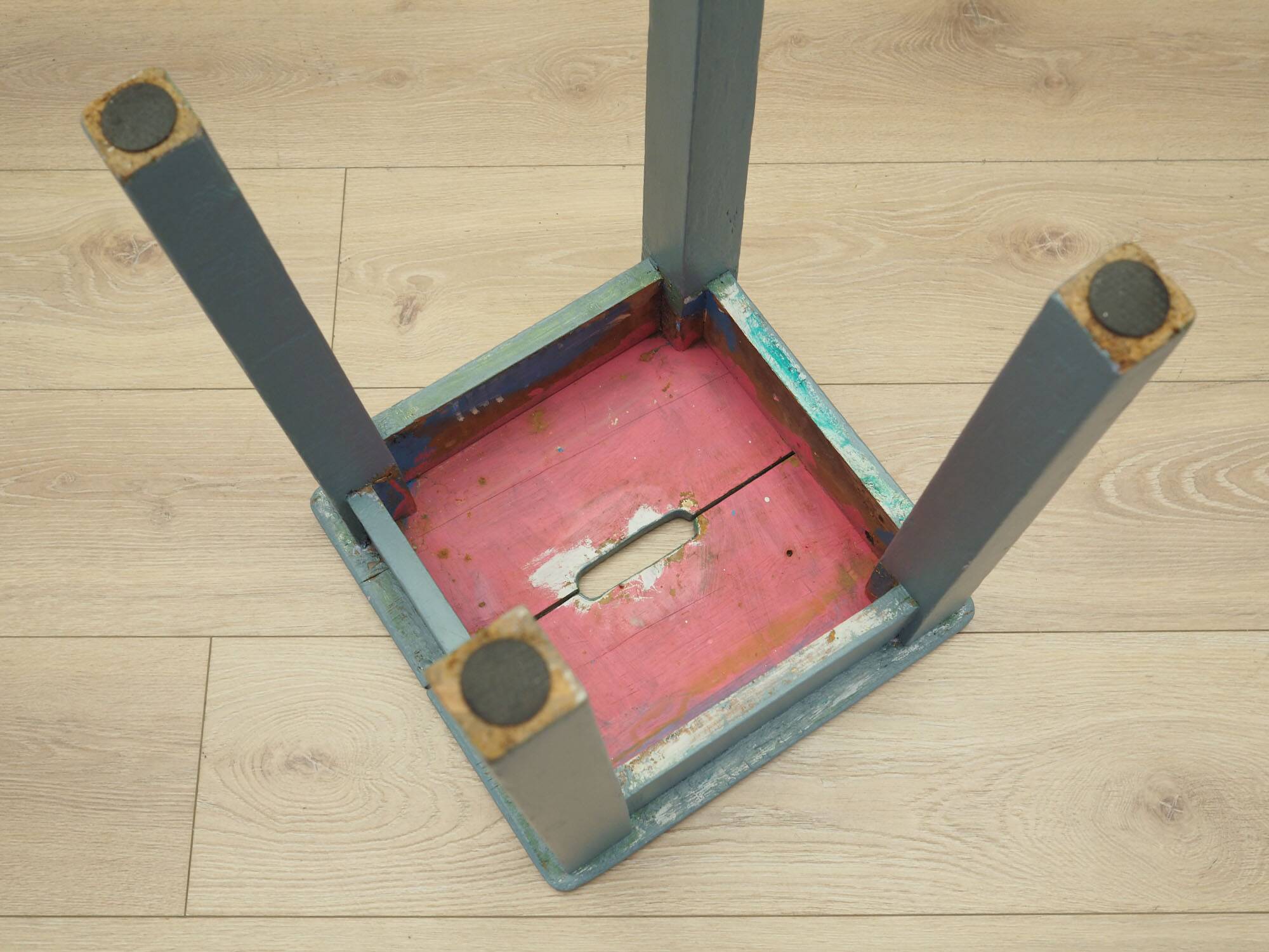 Pine stool, Danish design, 1950s, manufacture: Denmark