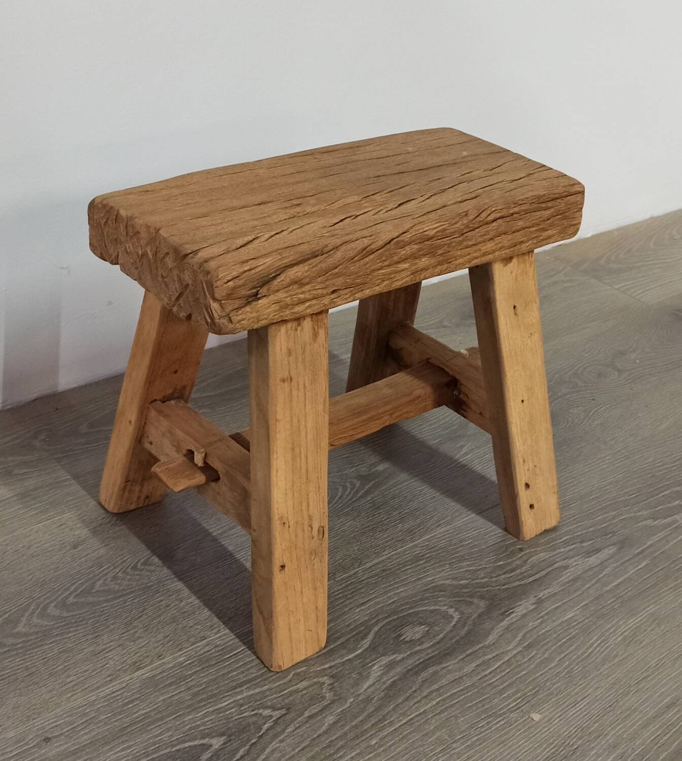 Small stool in antique wood