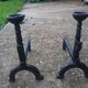 Pair of Small Fireplace Andirons with Bowls