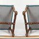 Suite de 6 chaises de style Louis XIII bleues