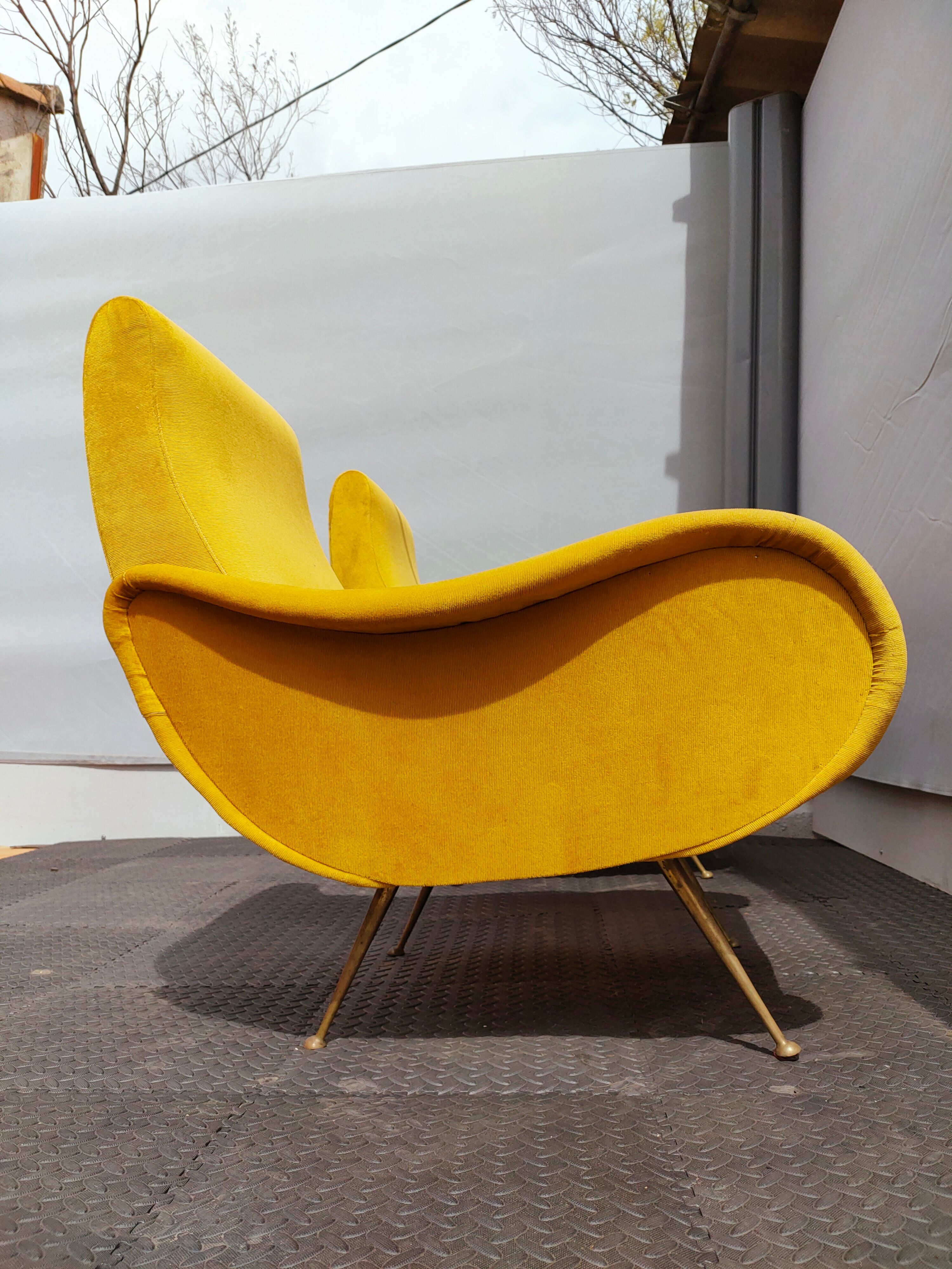 Pair of vintage organic armchairs 50s