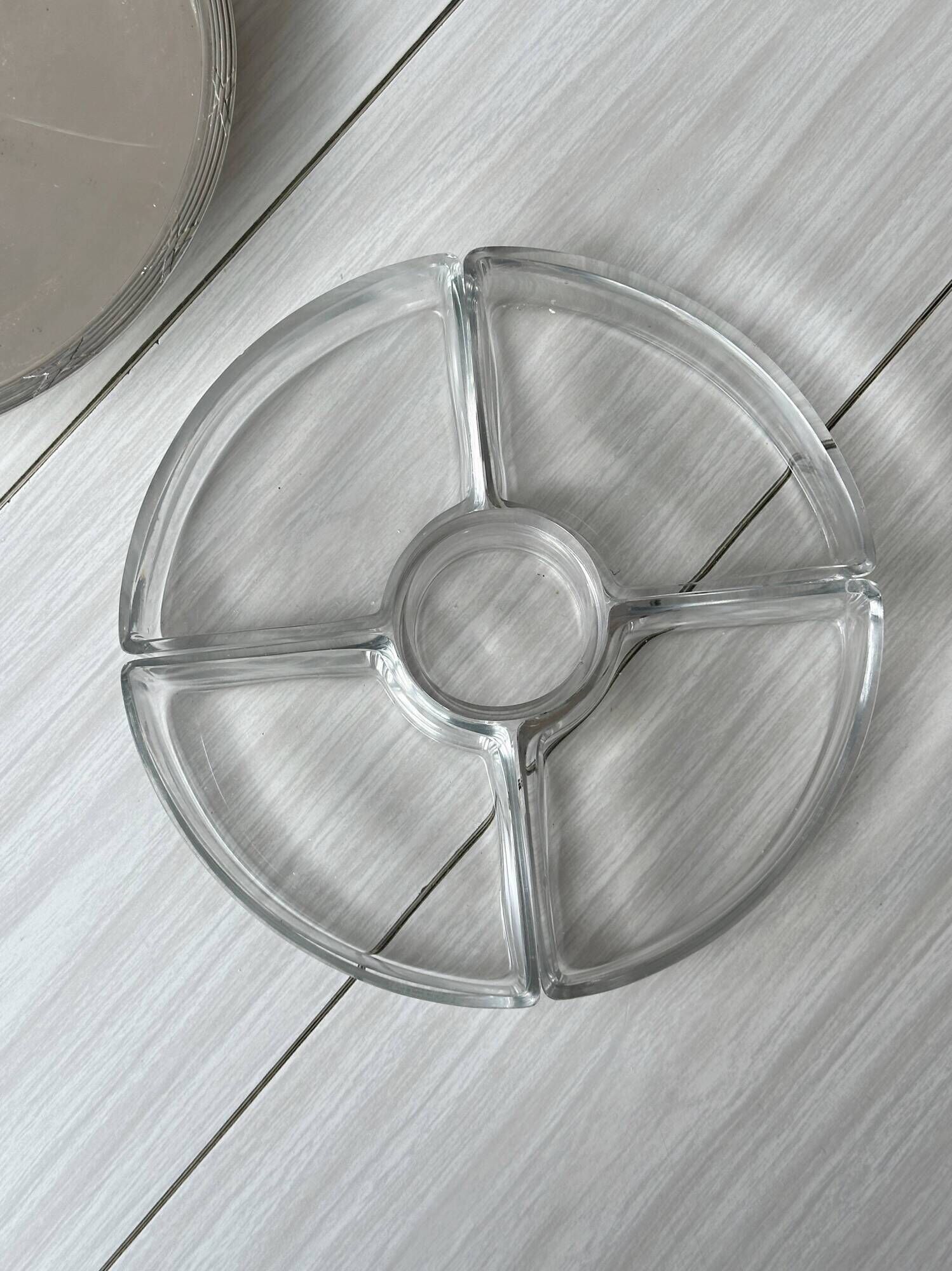 Vintage glass compartment aperitif platter