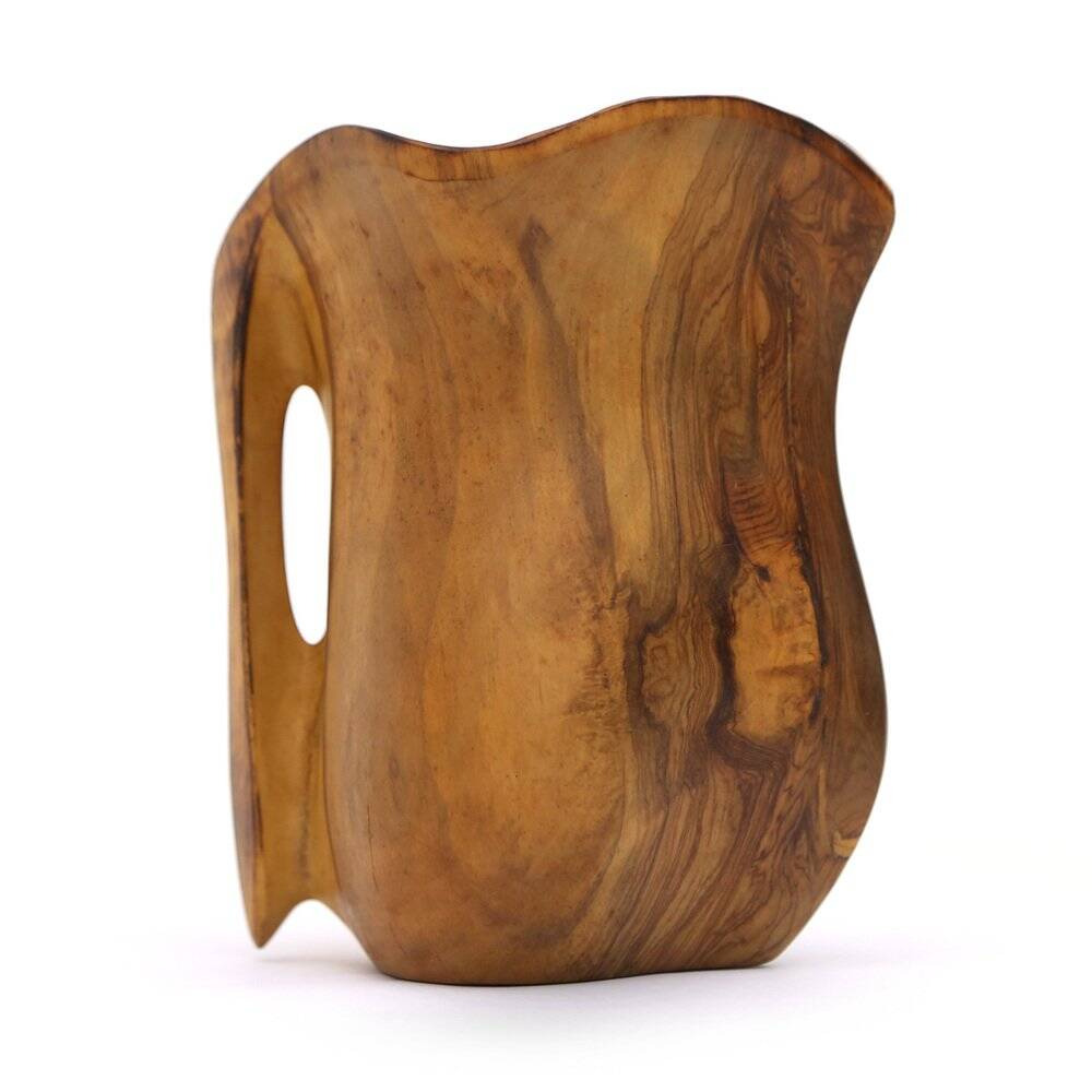 Pichet en bois sculpté dans le style d'Alexandre Noll, 1960s